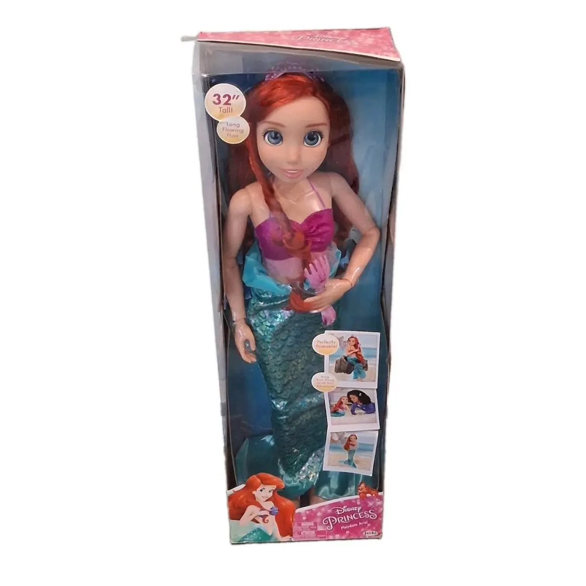 Disney Little Mermaid Princess 32 Poseable My Size Doll Ariel 32 Inch Jakks
