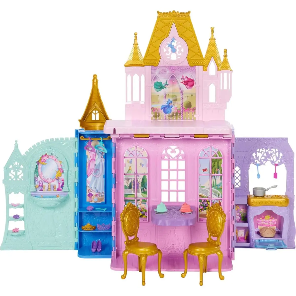 ​disney Princess Close Carry Castle Playset with 5 Play Areas Accessories