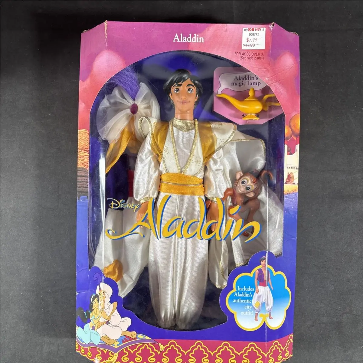 Aladdin Disney Mattel Doll Vintage Magic Lamp Prince Street Rat 1992