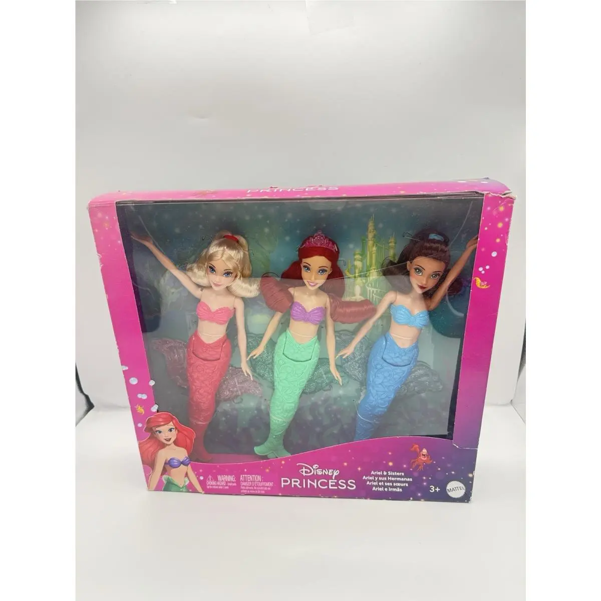 Mattel Disney Princess The Little Mermaid Ariel Sisters Mermaid 3 Doll Toy Set