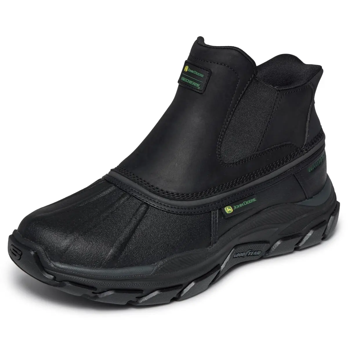 Men`s Respected-langdon Rain Boot Green 7.5 X-wide black by Skechers