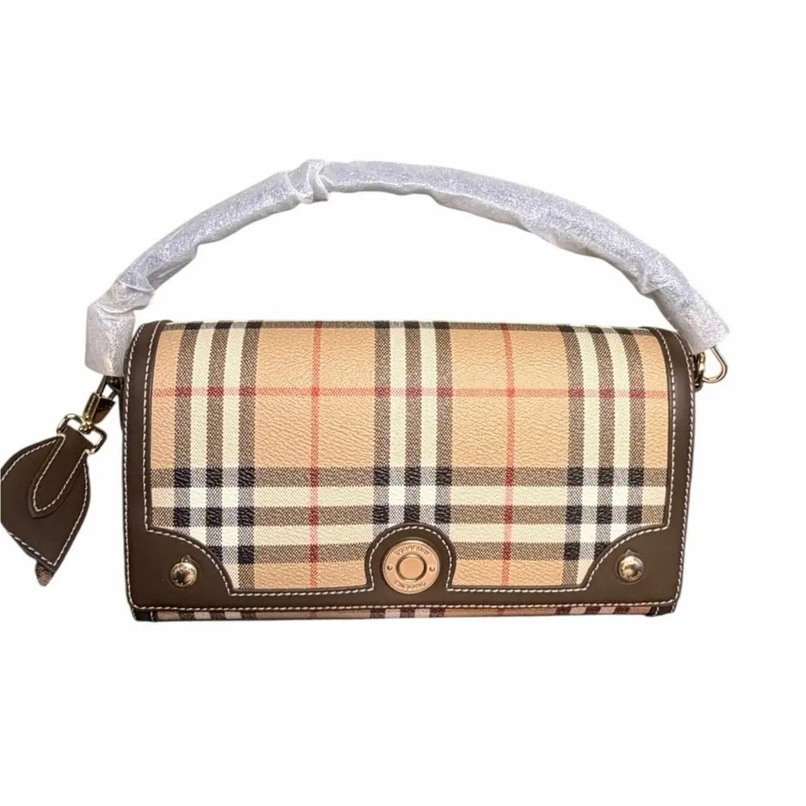 Top Handle Note Bag in Archive Beige/briar Brown by Burberry