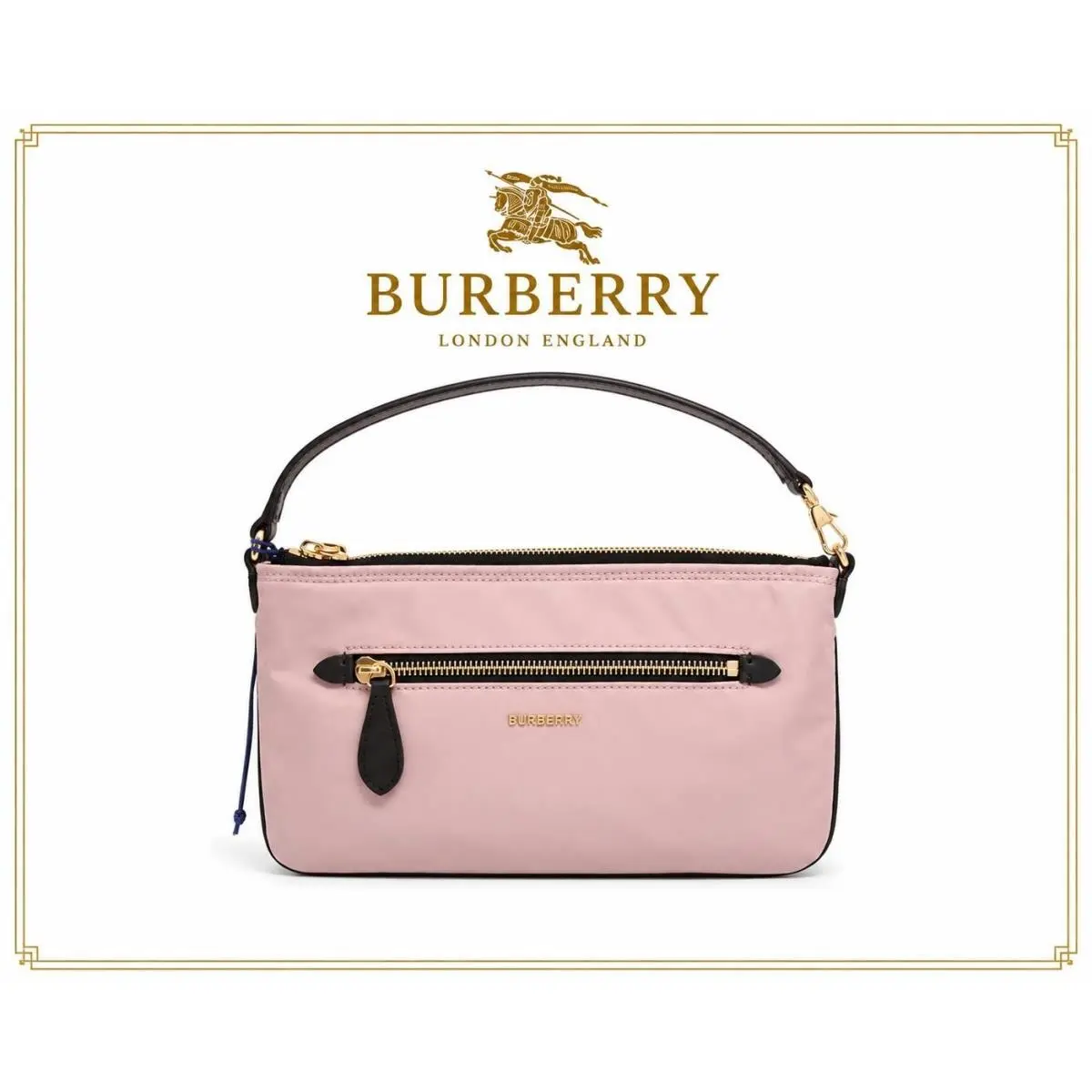 Pink Nylon Mini Pochette Bag by Burberry