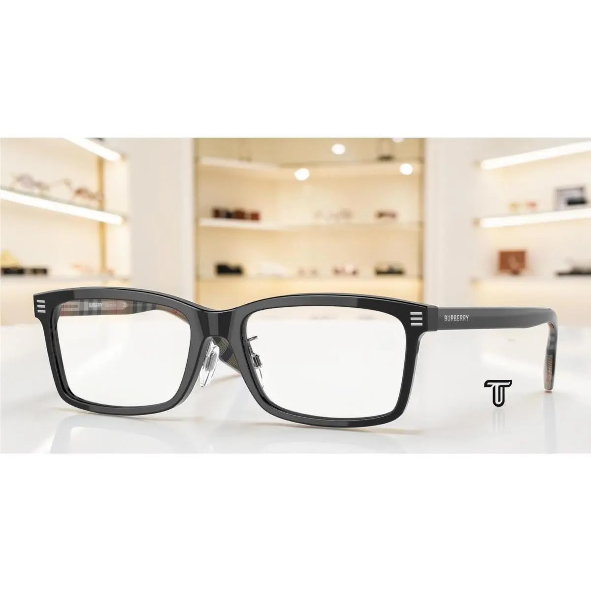 BE2352F 3773 Foster Black Demo Lens 56 mm Men`s Eyeglasses by Burberry