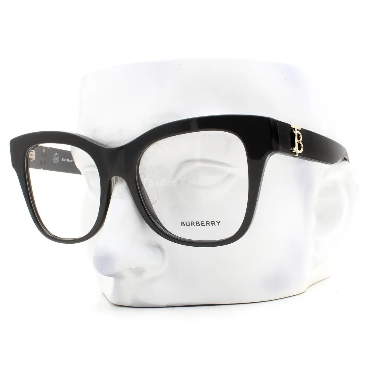 Burberry Eyeglasses Glasses BE2388 3001 Polished Black Pale Gold 52mm with Case