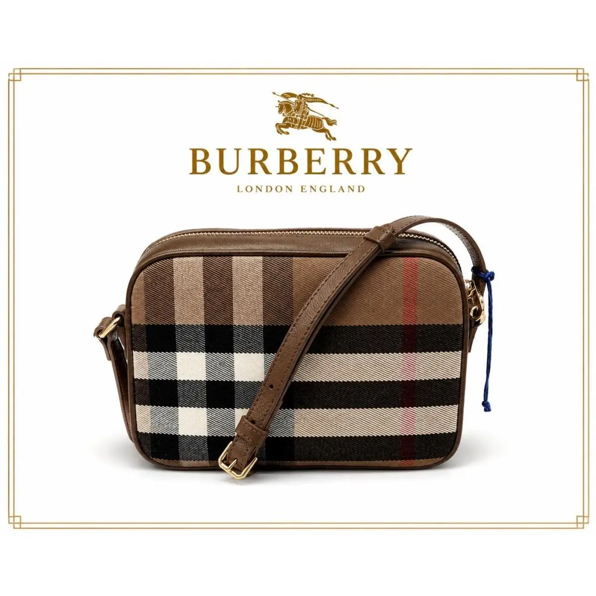 Vintage Check Brown Camera Bag by Burberry