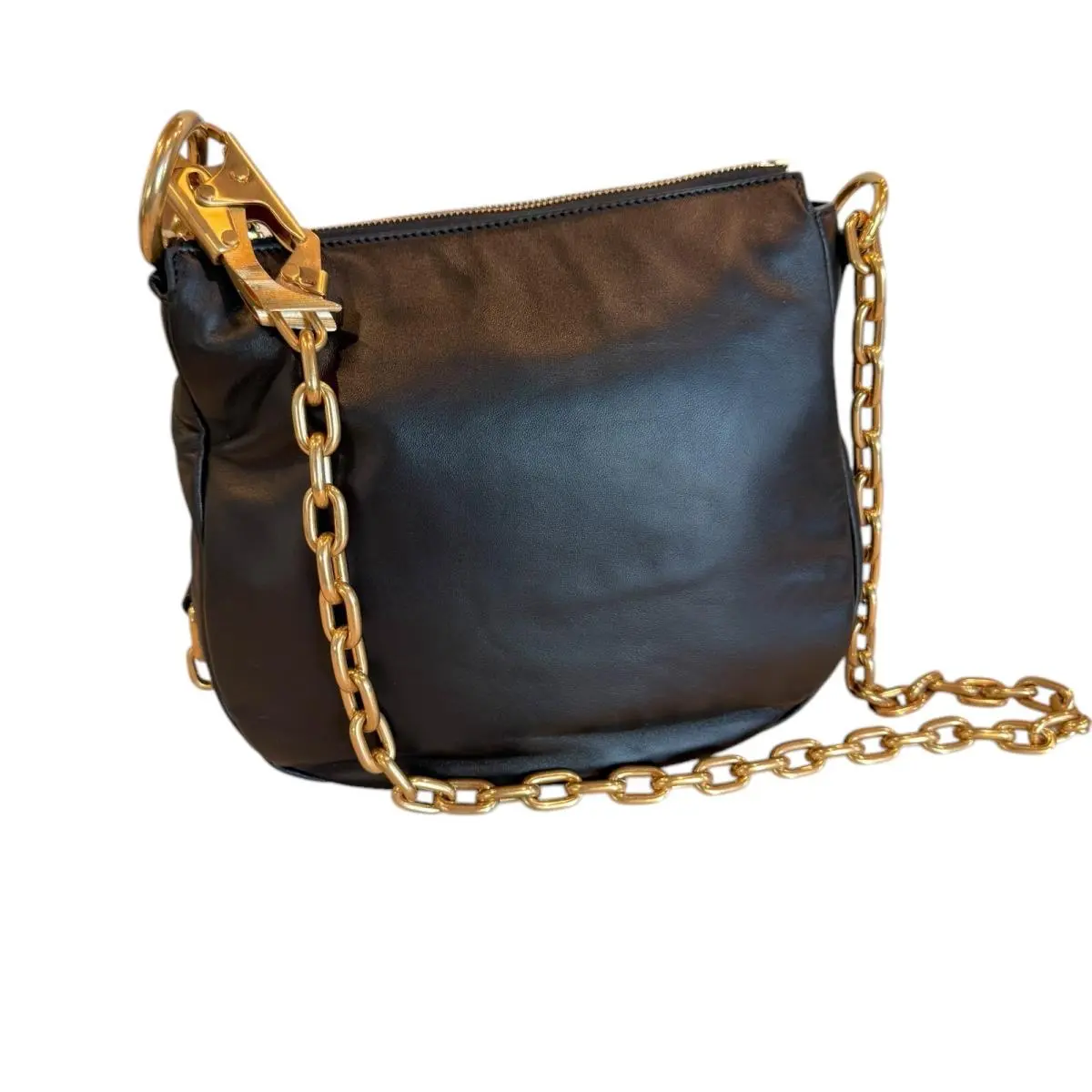 Knight Black Lambskin Leather Shoulder Bag Gold Hardware by Burberry