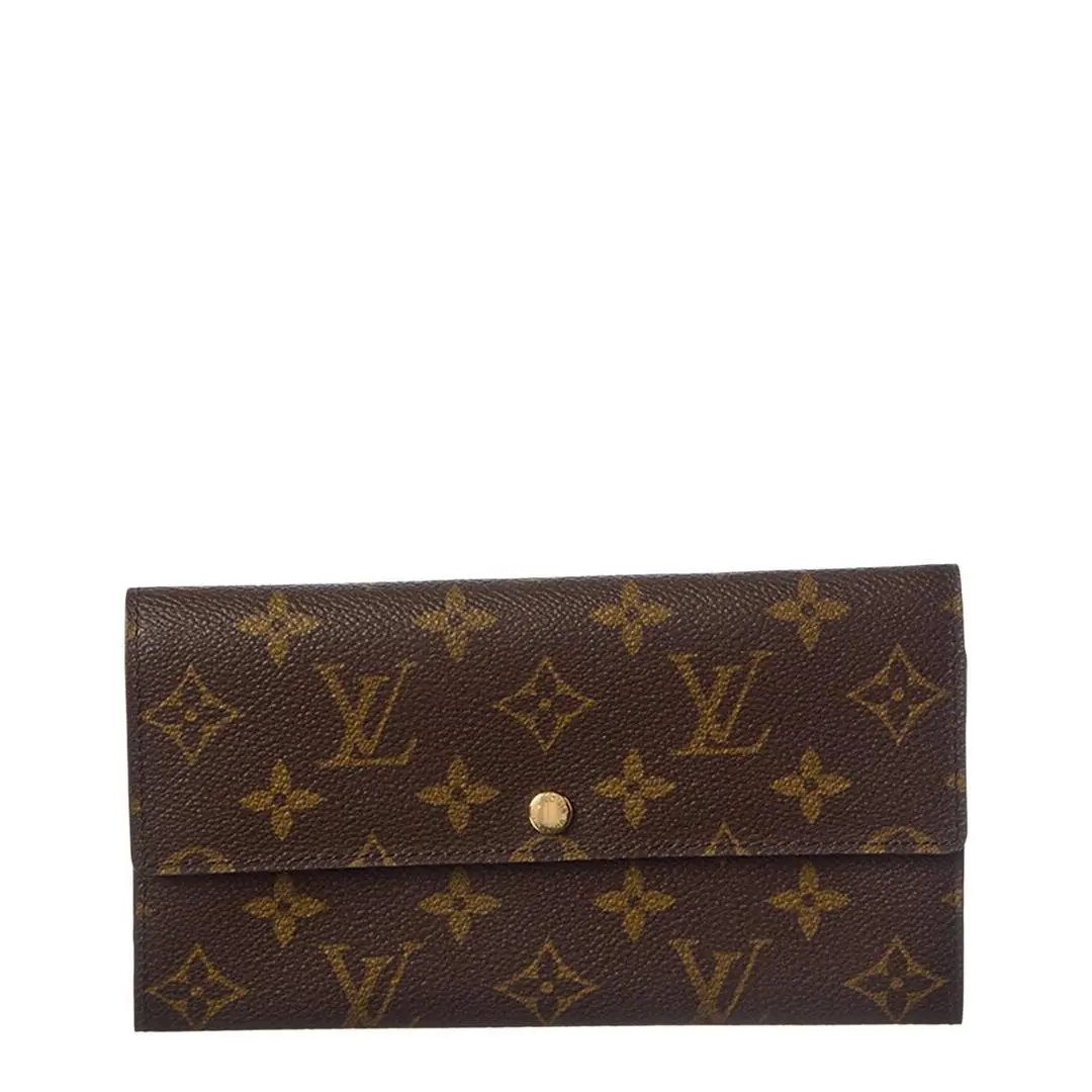 Louis Vuitton Brown Monogram Coated Canvas Wallet Pre-loved Women`s