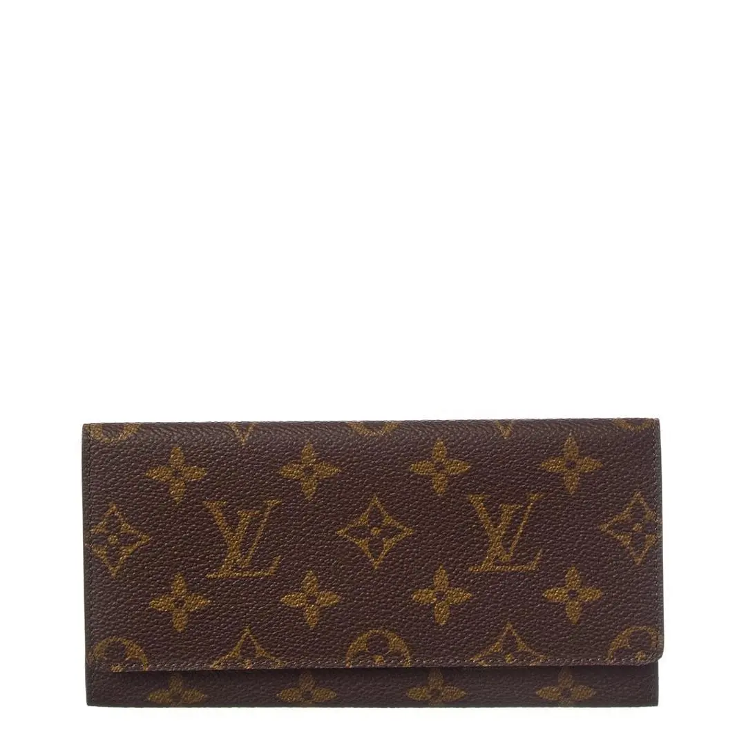 Louis Vuitton Brown Monogram Coated Canvas Wallet Pre-loved Women`s