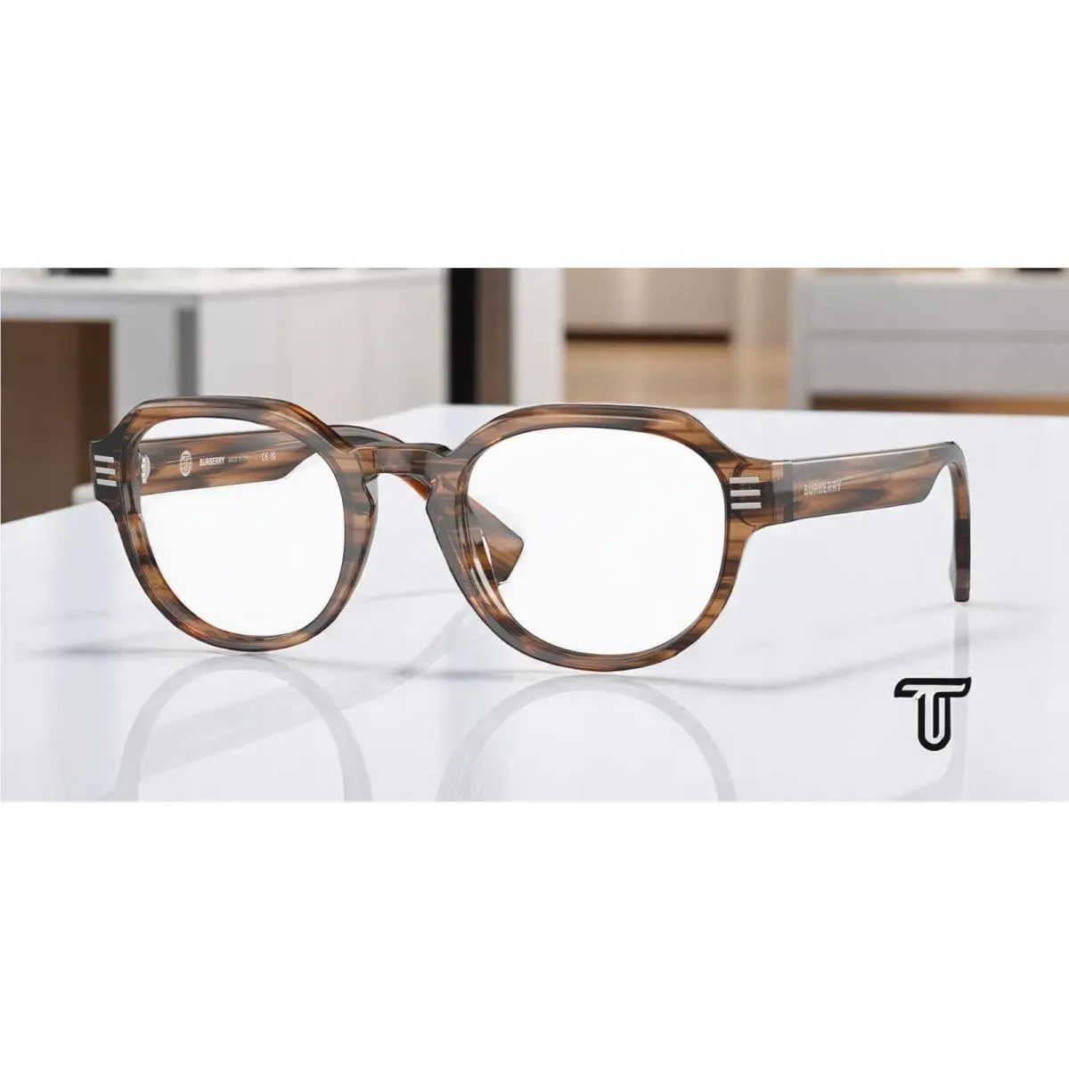 BE2386 4096 Brown Demo Lens 51 mm Men`s Eyeglasses by Burberry