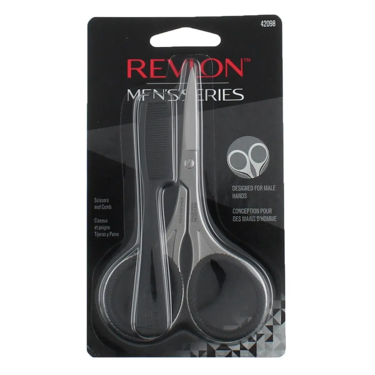 3 Pack Revlon Men`s Series Scissors and Comb 2 Ct