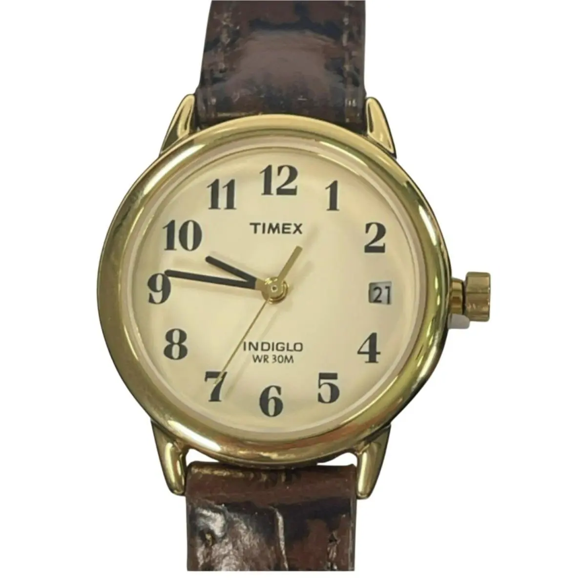 Timex Womens Indiglo Easy Reader Watch Leather Strap Date Display T20071WX
