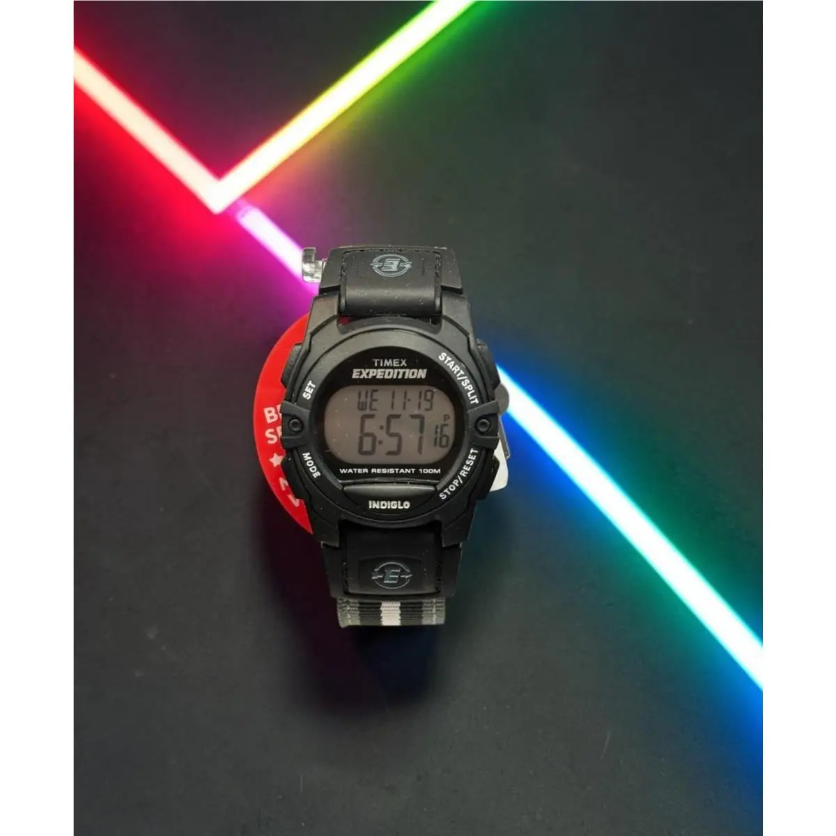 Timex Expedition Digital Watch T49661 Gray Nylon Fabric Strap Indiglo 100M