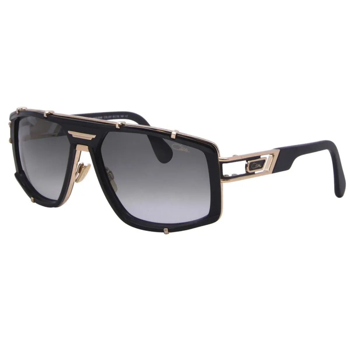 8046 001 Sunglasses Men`s Black/gold/grey Gradient Lenses Pilot Style 61mm by Cazal