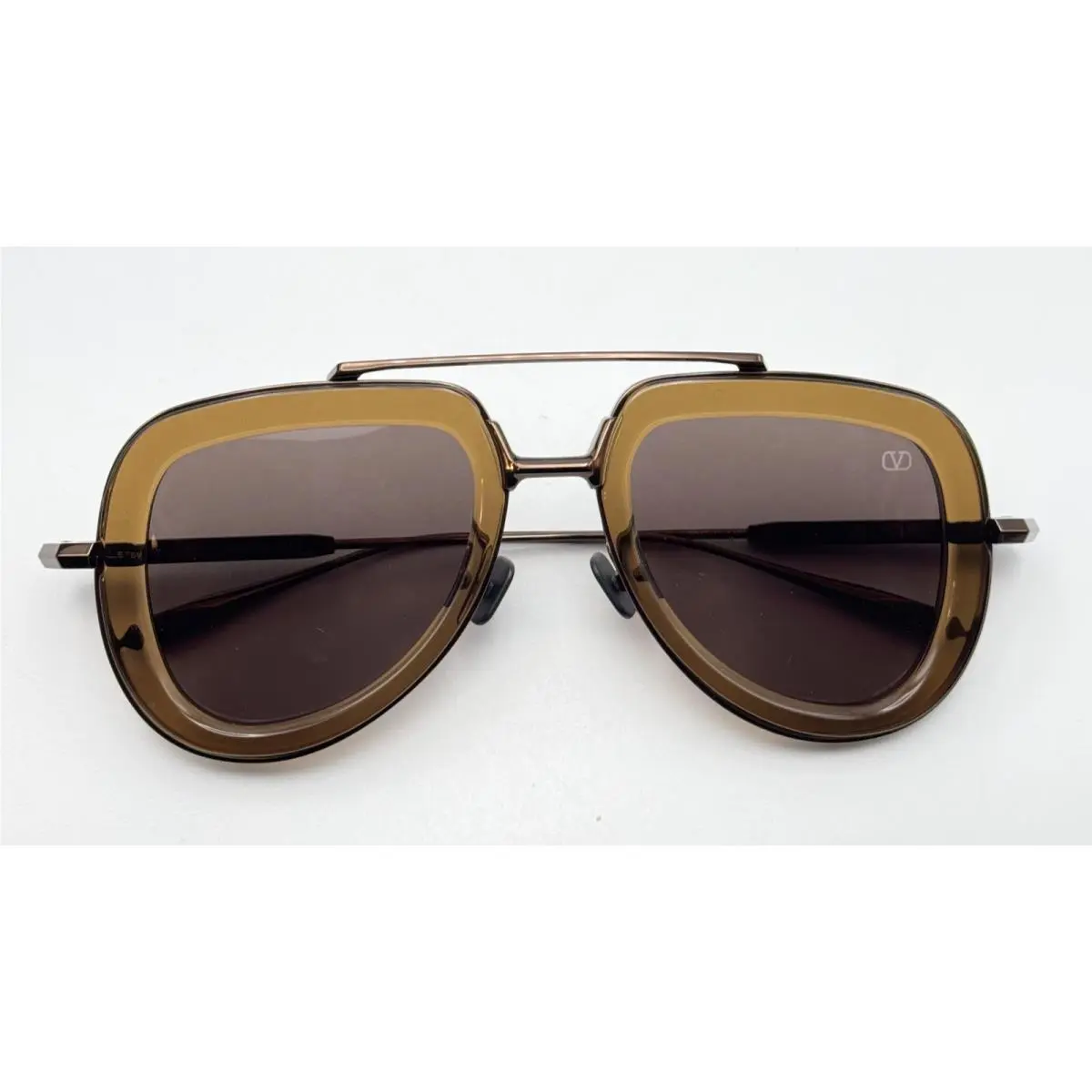 Sunglasses V-lstory VLS-129D Brown Aviator Frame Brown Lens 50-21-140 by Valentino
