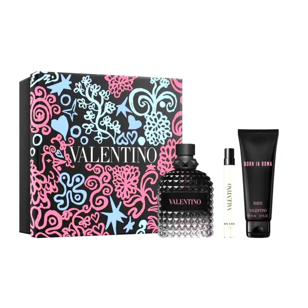 Born In Roma Uomo 3-piece Gift Set For Men Edt Spray 3.4 OZ by Valentino