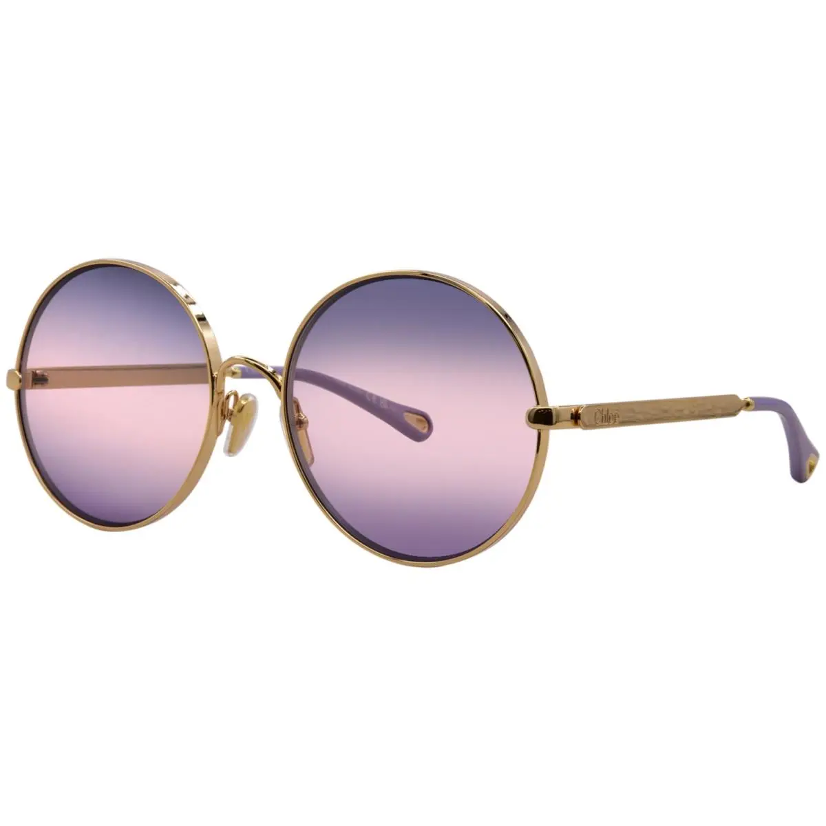 Chloe CH0321S 002 Sunglasses Women`s Gold/violet Gradient Lens Round Shape 59mm by Chloé