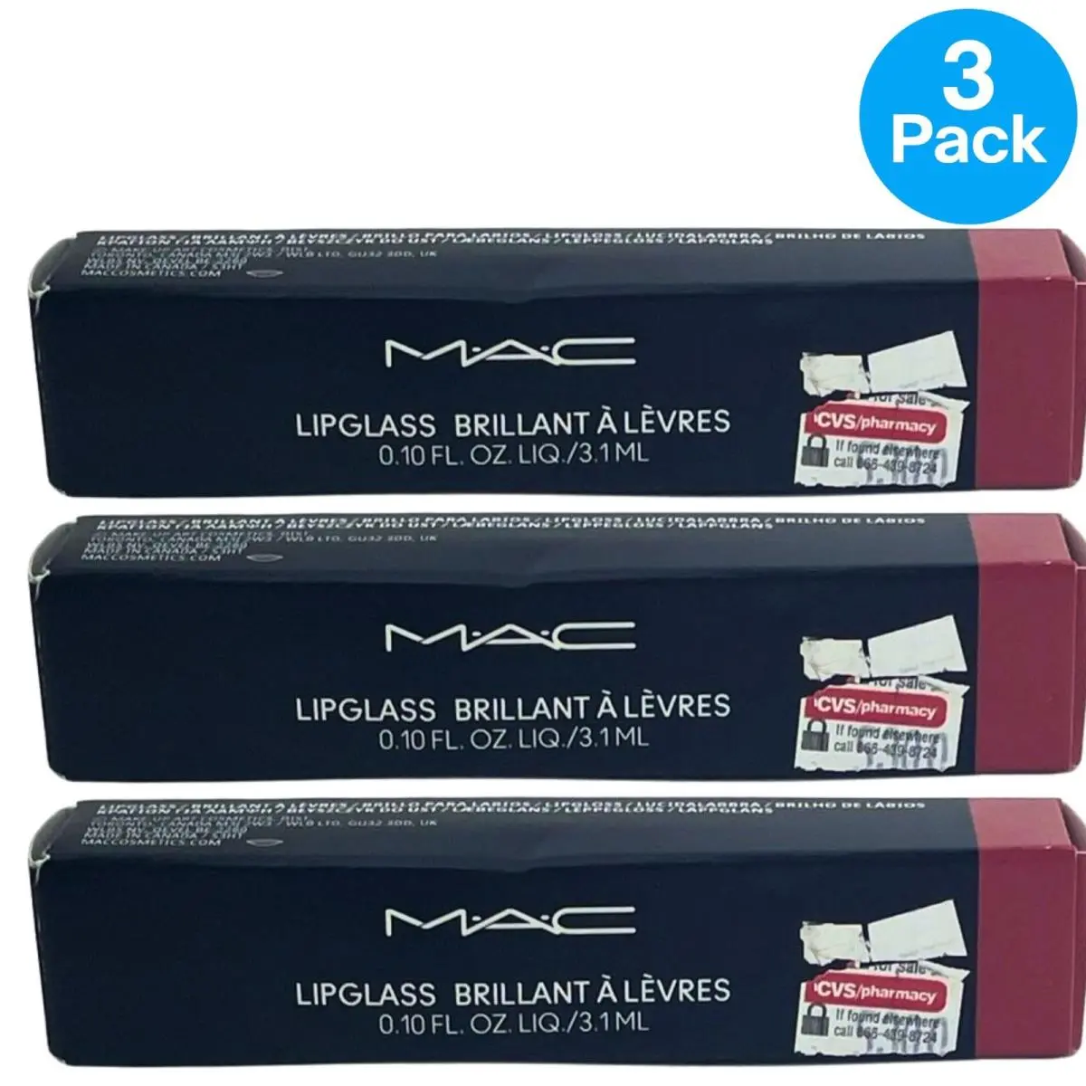Mac Lipglass Brillant À Lèvres 343 All Things Magical Lip Gloss 0.10 oz 3 Pack by MAC Cosmetics