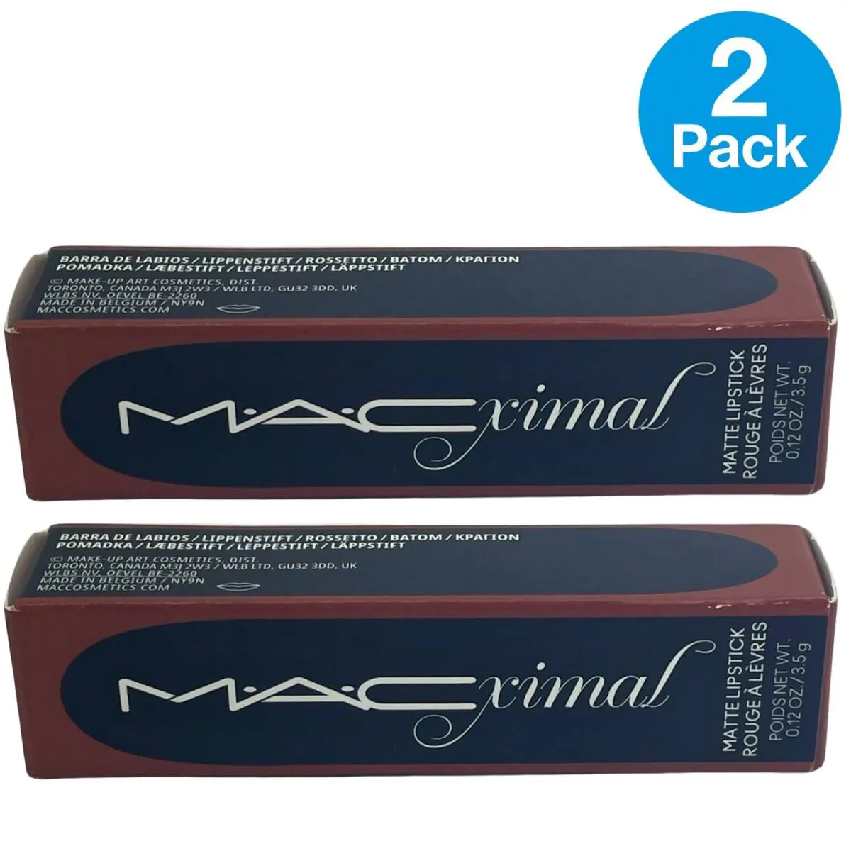 Mac Macximal Matte Lipstick 616 Taupe Lip Color 0.12 oz 2 Pack by MAC Cosmetics