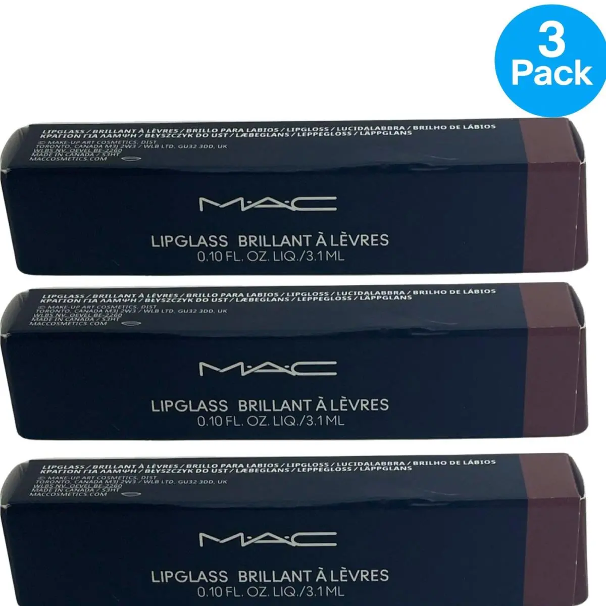 Mac Lipglass Brillant À Lèvres 336 Bittersweet Me Lip Gloss 0.10 oz 3 Pack by MAC Cosmetics