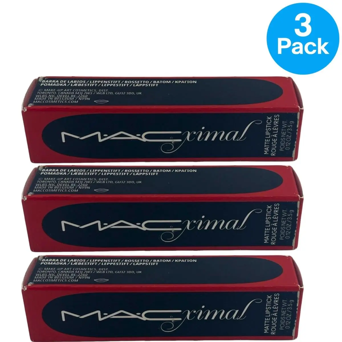 Mac Macximal Matte Lipstick 607 Lady Danger Longwear Lip Color 0.12 oz / 3.5 g by MAC Cosmetics