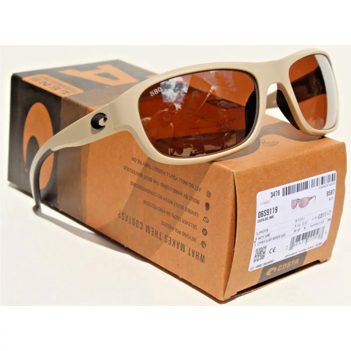 Clipperton 580G Polarized Sunglasses Matte Sand/copper Silver by Costa Del Mar