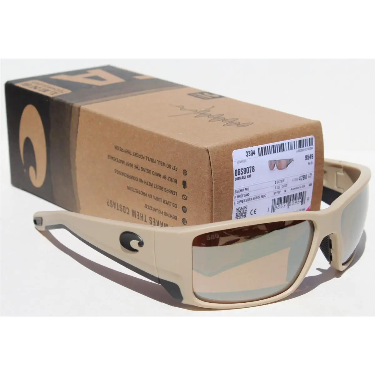 Costa Del Mar Blackfin Pro 580G Polarized Sunglasses Matte Sand/copper Silver
