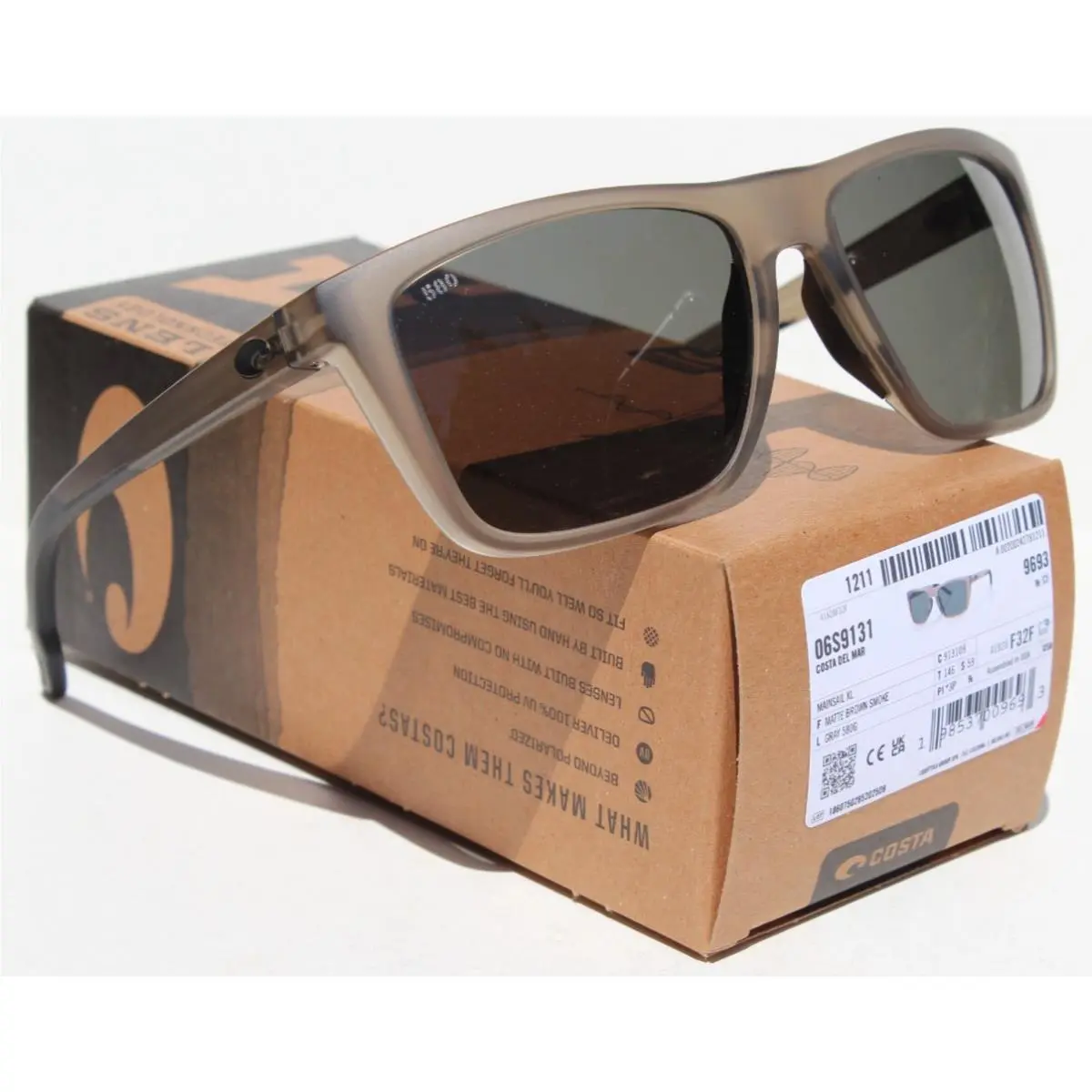 Mainsail XL 580G Polarized Sunglasses Brown Smoke/gray 580 by Costa Del Mar
