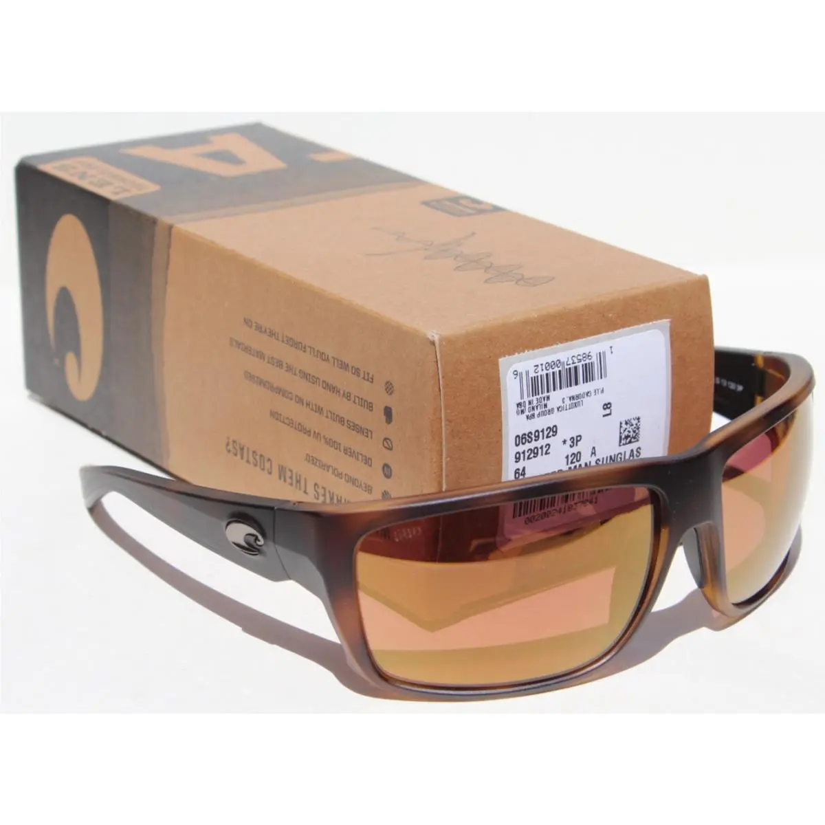 Fly Line 580G Polarized Sunglasses Matte Tortoise/gold Mirror by Costa Del Mar