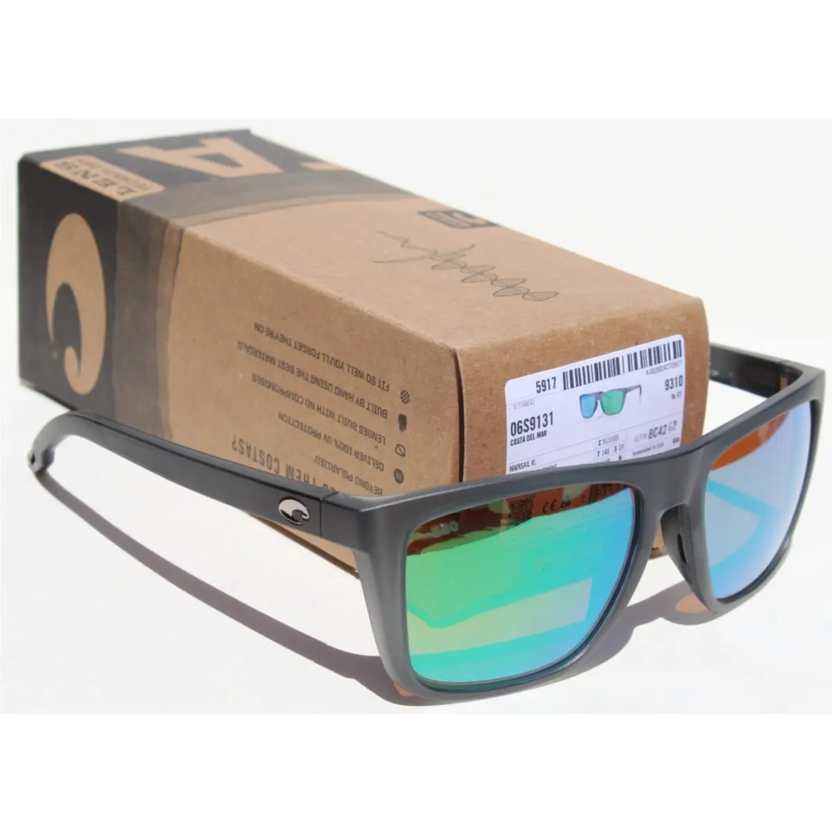 Mainsail XL 580G Polarized Sunglasses Gray Smoke/green Mirror by Costa Del Mar