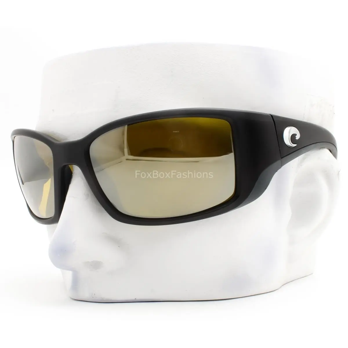 Costa Del Mar Blackfin Sunglasses Matte Black Sunrise Silver Polarized Poly Case
