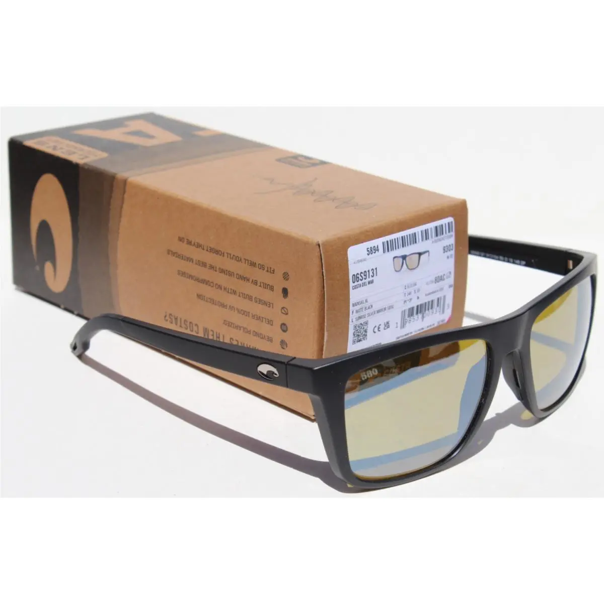 Costa Del Mar Mainsail XL 580G Polarized Sunglasses Black/sunrise Silver 580