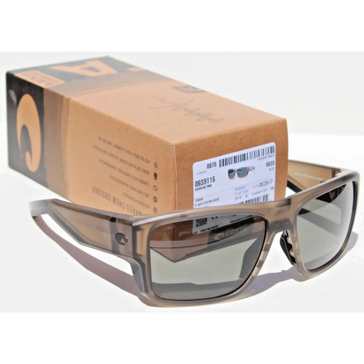 Costa Del Mar Taxman 580G Polarized Sunglasses Matte Brown Smoke/gray 580