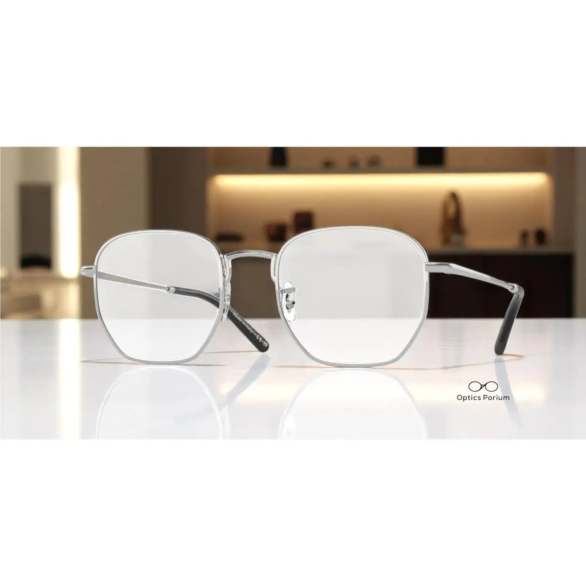 OV1331 5036 Kierney Silver Clear Lens 53 mm Men`s Eyeglasses by Oliver Peoples