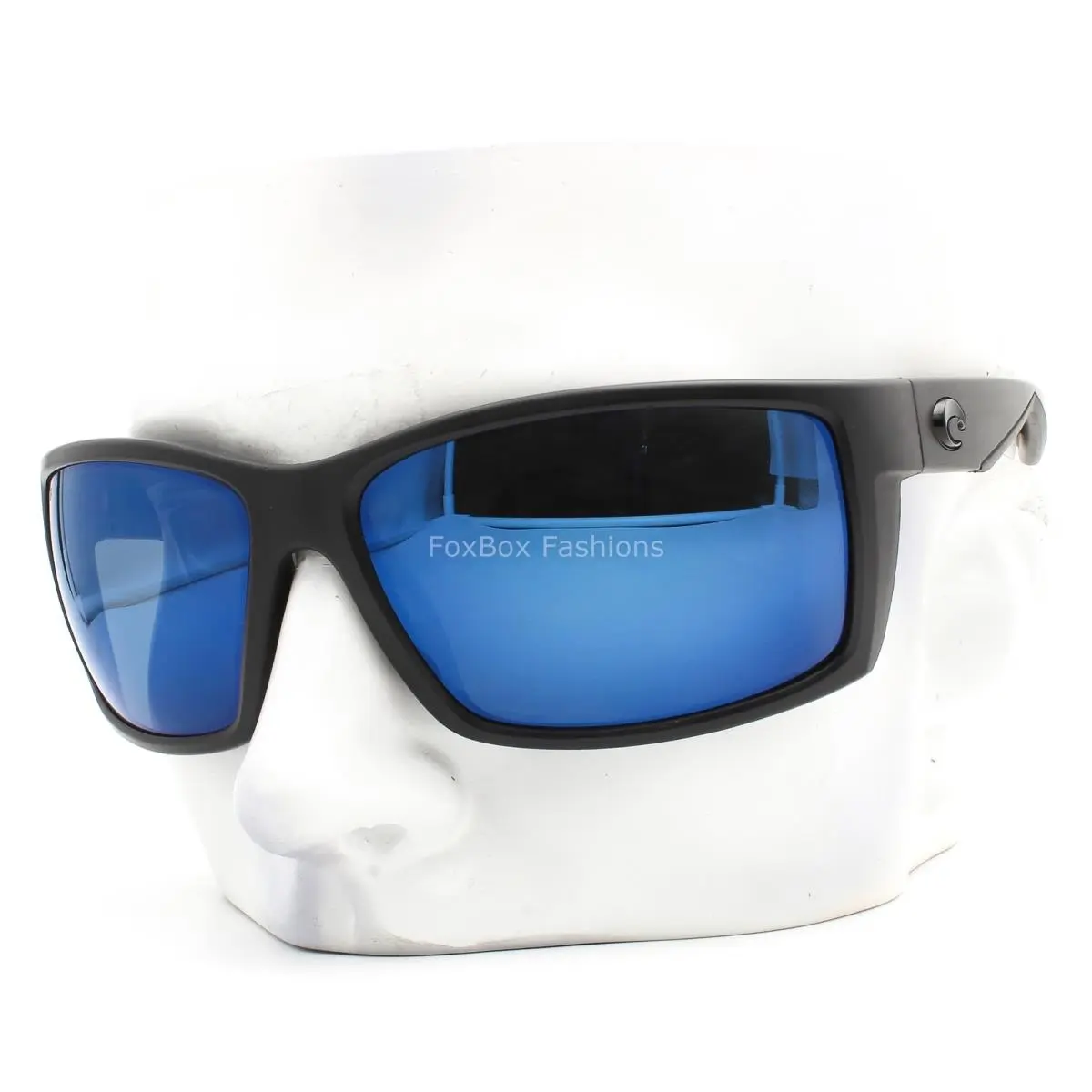 Sunglasses Reefton Matte Black Blue Polarized Plastic Lens W/case by Costa Del Mar