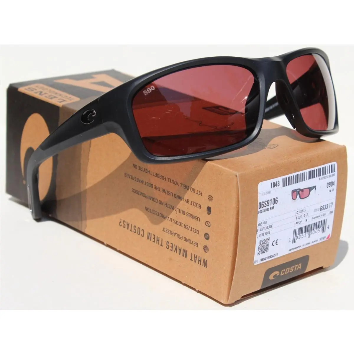 Costa Del Mar Jose Pro 580G Polarized Sunglasses Matte Black/rose 580