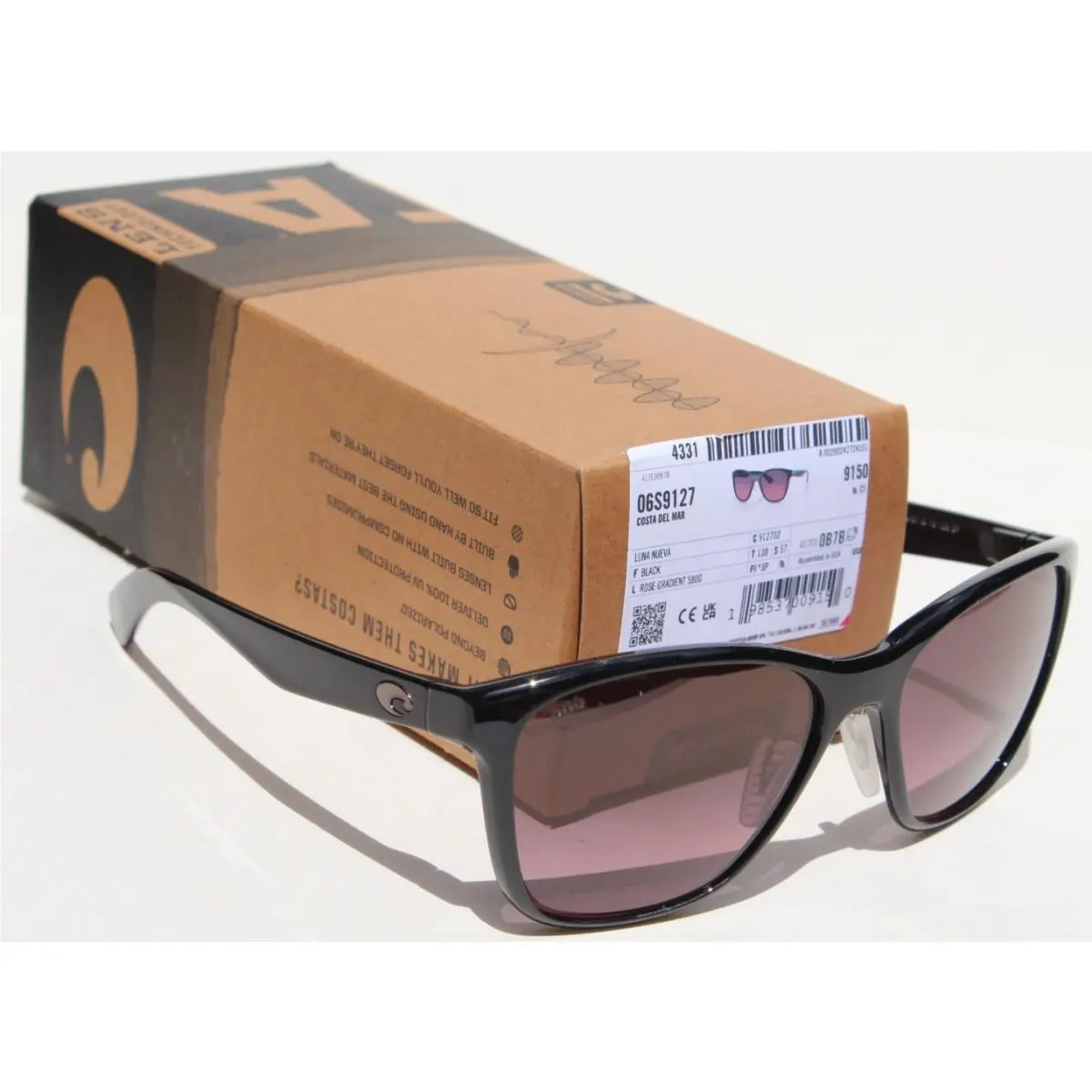 Costa Del Mar Luna Nueva Polarized 580G Sunglasses Black/rose Gradient 580
