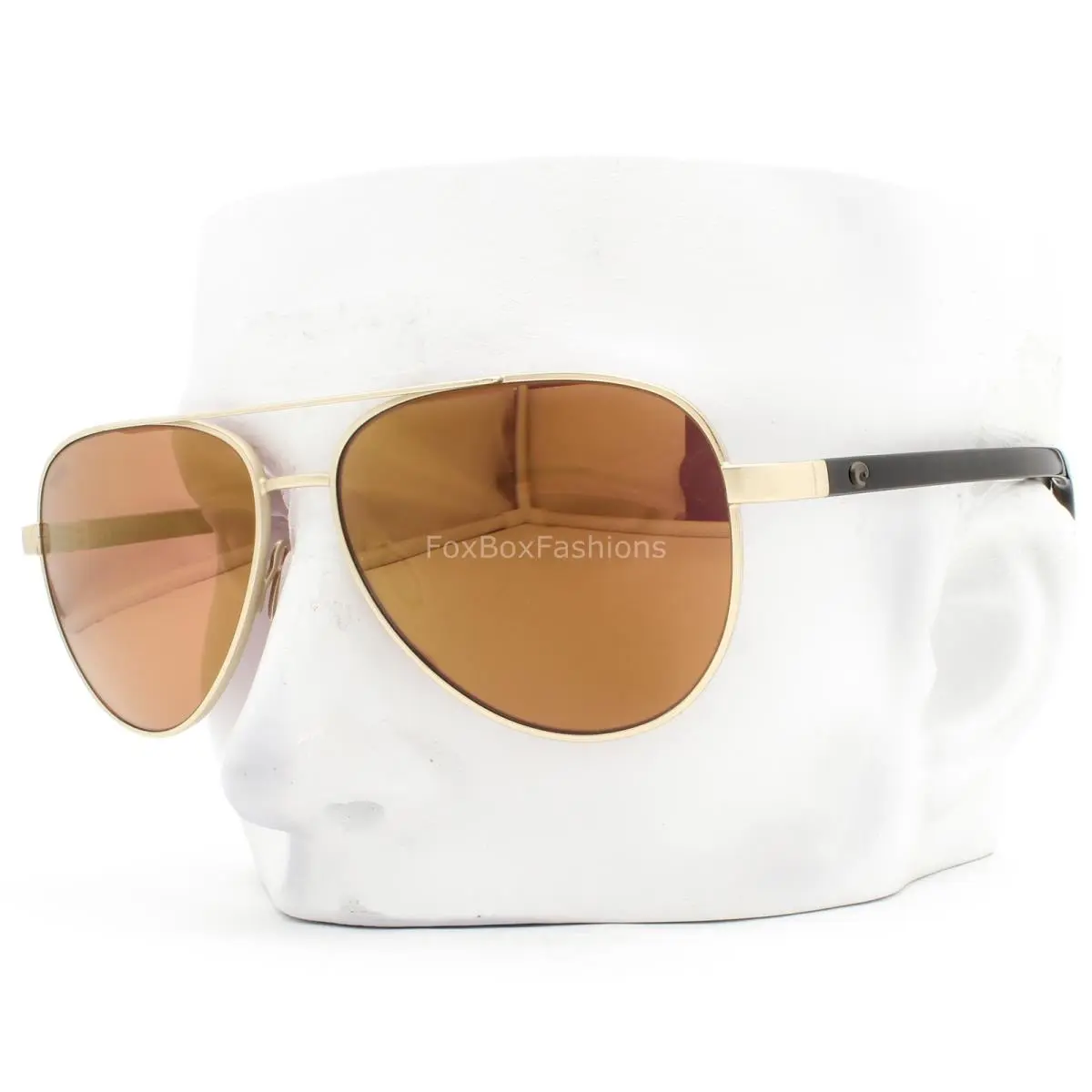 Peli Sunglasses Brushed Gold 580G Gold Glass Polarized with Case by Costa Del Mar