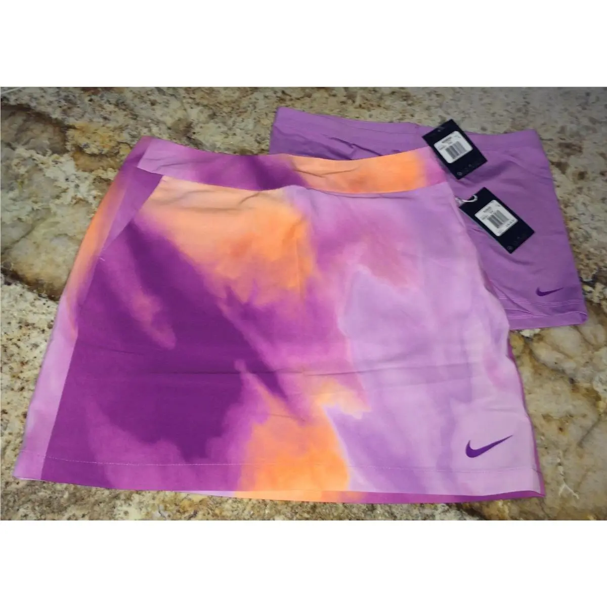 Nike Golf Printed Woven Berry Violet Skirt Skort Matching Shorts Womens Sz 8