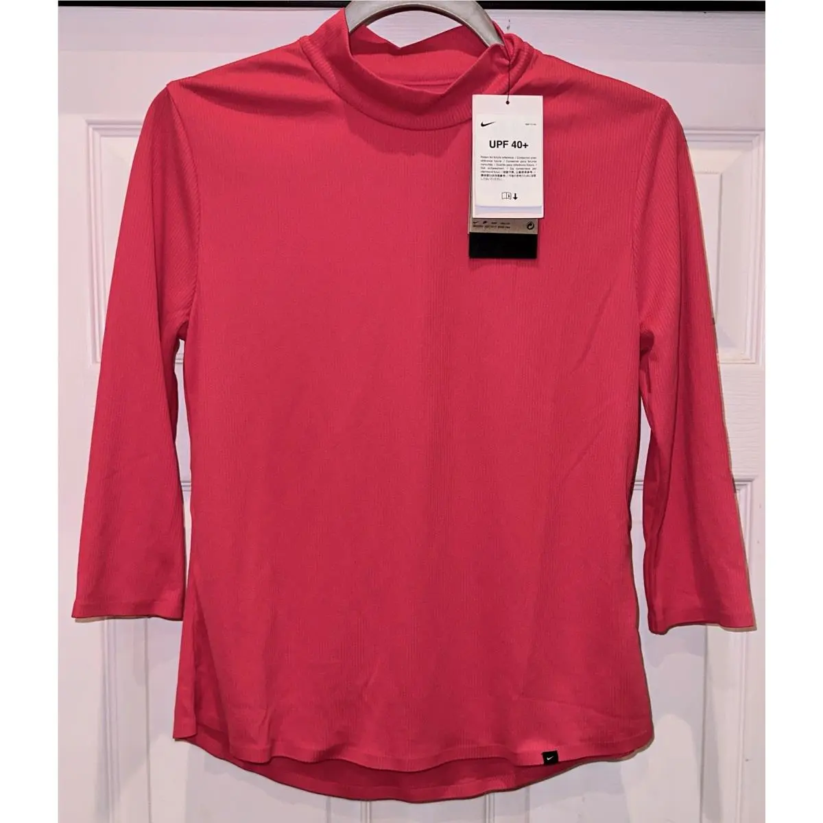 Nike clothing - Nike UV Ace 3/4 Sleeve Golf Shirt - DA3233 - Red 8