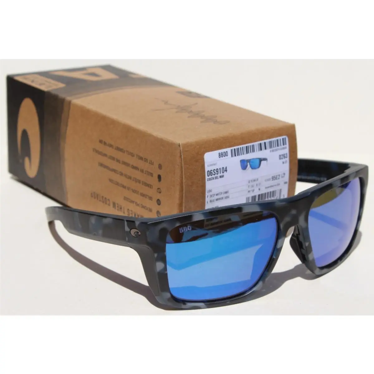 Lido 580G Polarized Sunglasses Deep Water Camo/blue Mirror 580 by Costa Del Mar