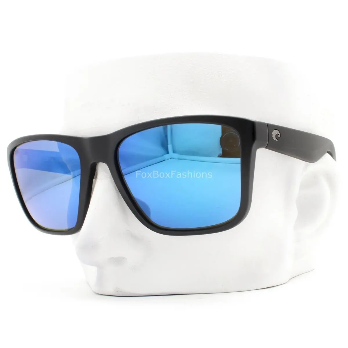 Los Alijos Sunglasses Matte Black Polarized Blue Glass with Case by Costa Del Mar