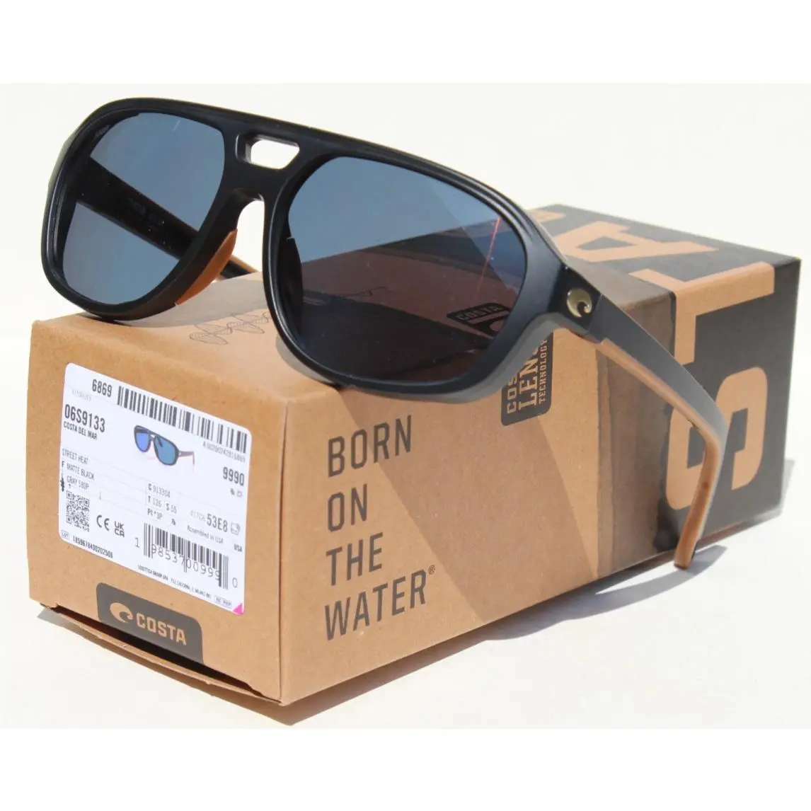 Heat Street Youth/small Polarized Sunglasses Black/gray 580P by Costa Del Mar