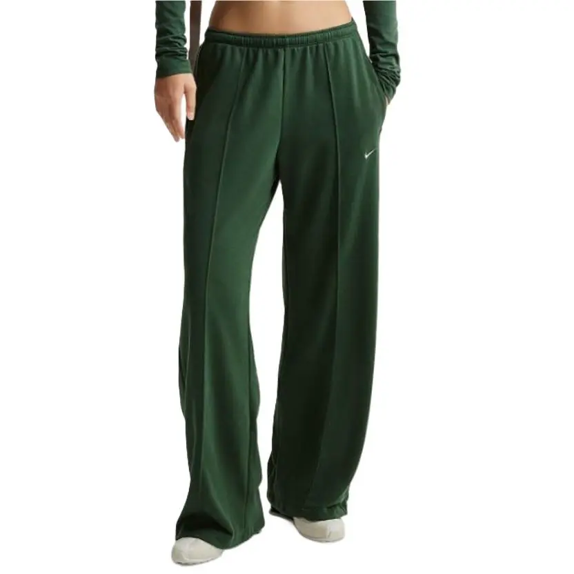 Nike Women`s Mid-rise French Terry Open-hem Pants Fir/sail II3978-323 k