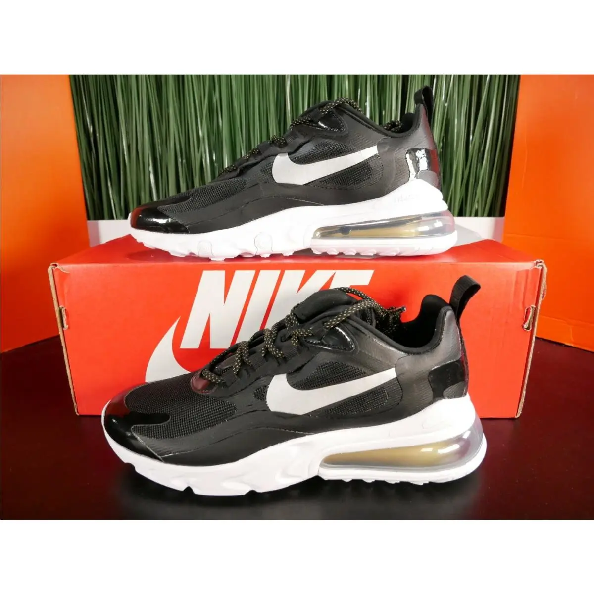 Nike Air Max 270 React Nby Womens Running Shoes Black CT3426 001 Size 6-9.5