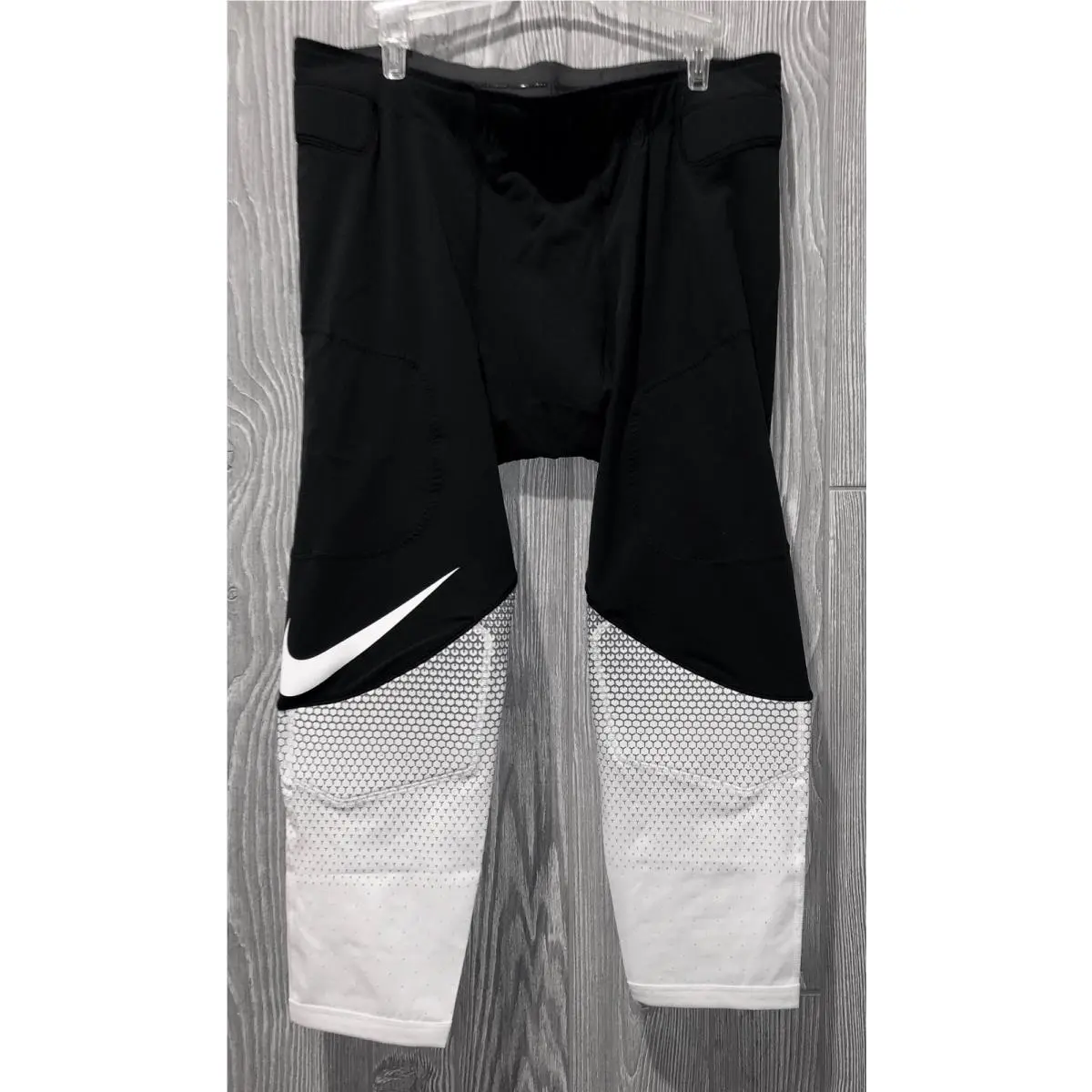 Nike clothing - NIKE Vapor Speed Woven Padded Black White Padded Football Tights - 836203 - Black 7