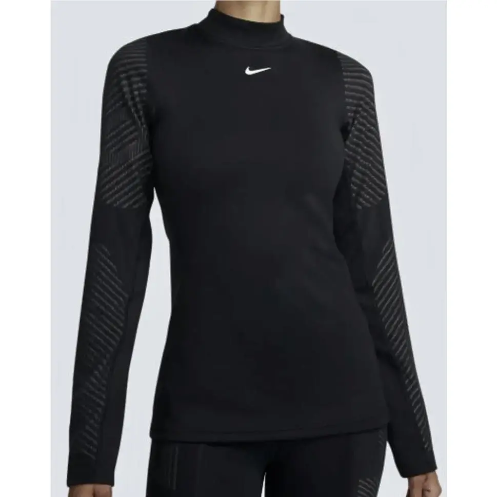 Nike Pro Therma Fit Adv Long Sleeve Black Training Top Shirt Womens Sz S