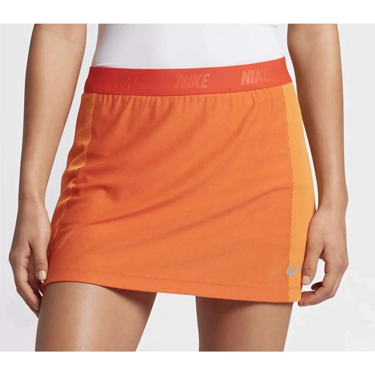 Nike Golf Zonal Cooling Swing Knit Orange Skort Skirt Shorts Womens M L 2XL