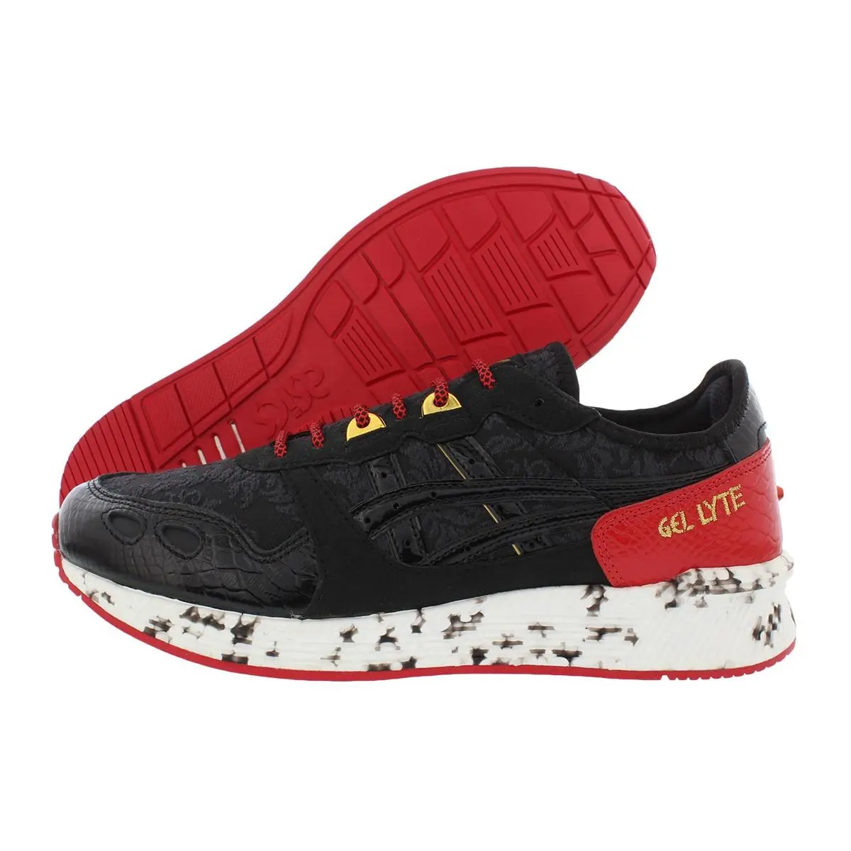 Asics Tiger Hyper Gel-lyte Mens Shoes Size 8.5 Color: Black/red/gold