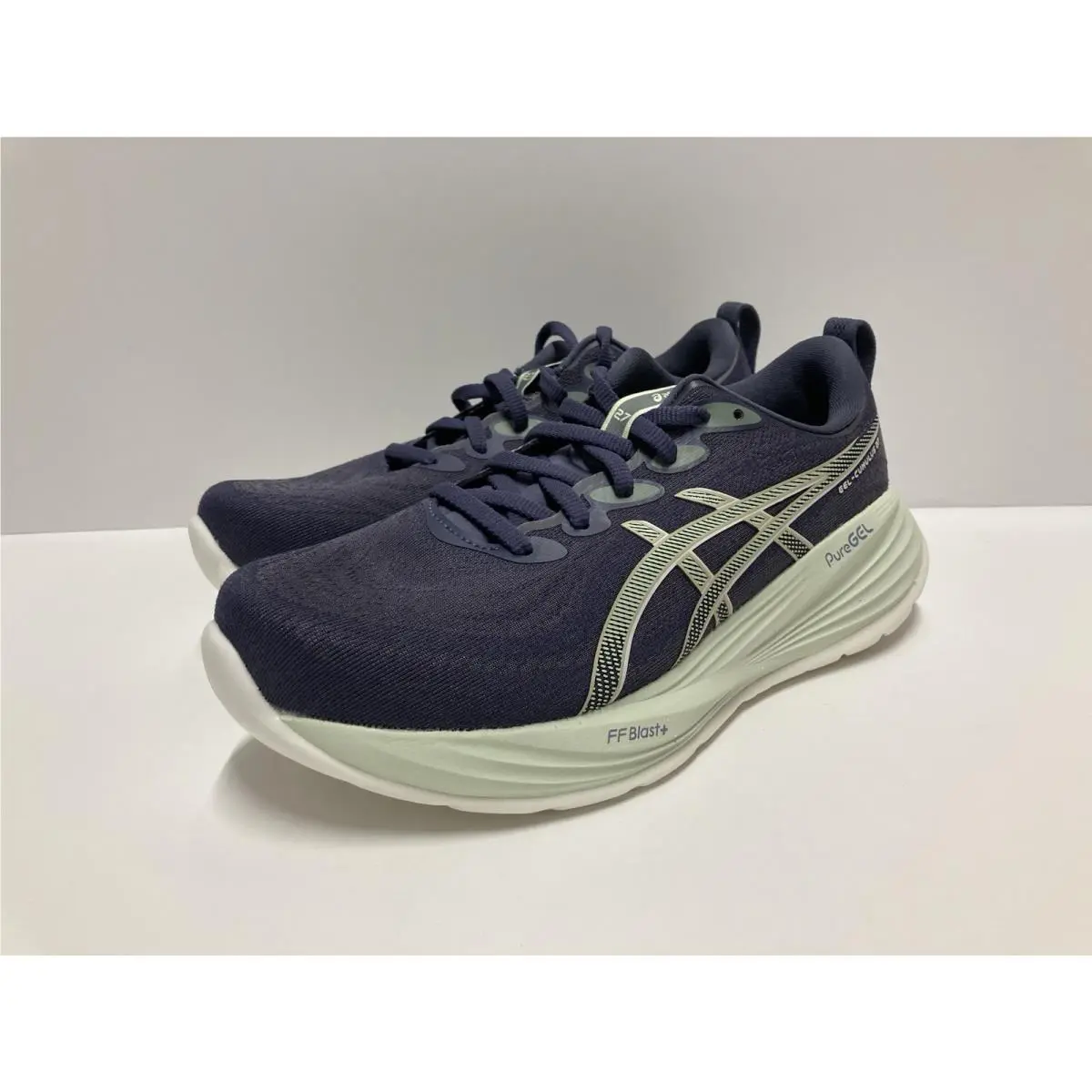 Asics Gel Cumulus 27 Women Size 8 Indigo Fog / Cream +1 Free Asics Tee-shirt